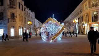 Simferopol City center | Christmas Lighting | Tour Crimea ,Russia