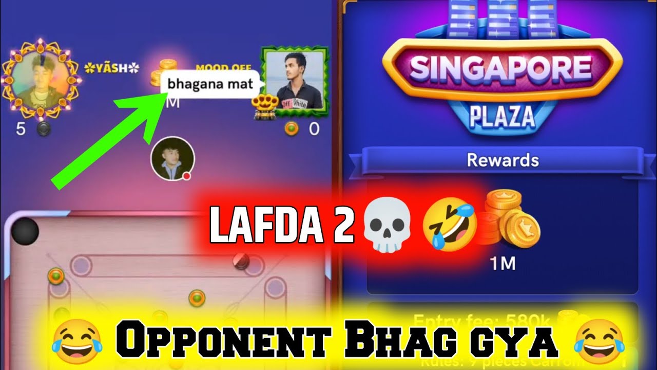 🔥 Lafda 2 🤣 Bhagna mat 😂 Dangerous Gameplay 💀 Singapore Table bhagna mat 😂😂 Carrom Pool 🤩