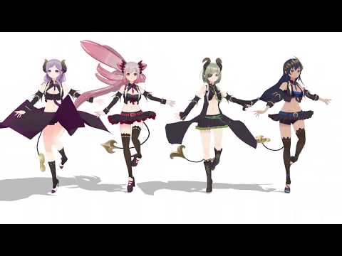 【MMD】ハニスト4人が回ってるだけ【周防パトラ・西園寺メアリ・島村シャルロット・堰代ミコ／ハニスト】