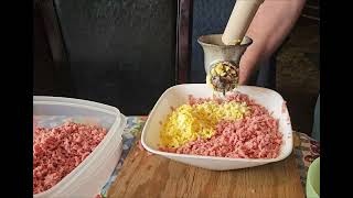 Making Classic Ham Salad / Baloney salad with a #2 Universal Grinder | Vintage Meat Grinder Recipe