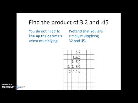 Multiplying Decimals Using the Standard Algorithm