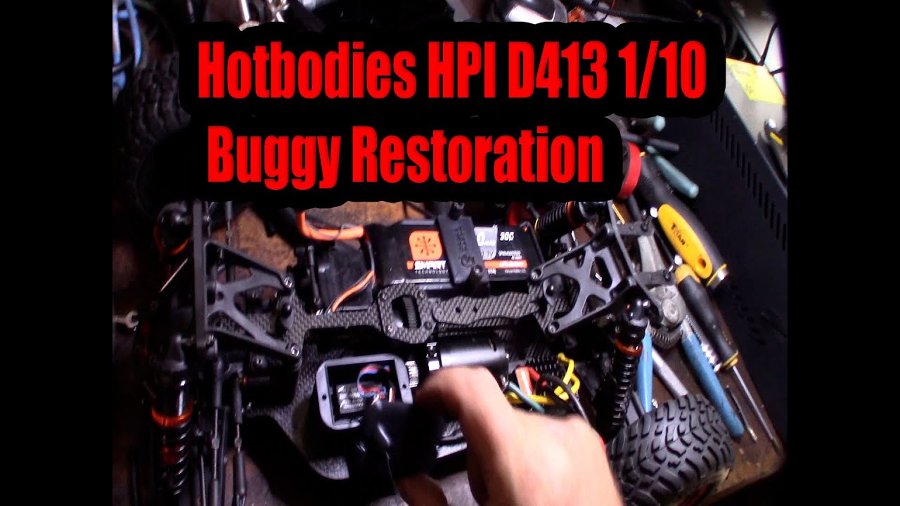HOT BODIES HPI D413 1/10 RC BUGGY Restoration Custom 2S battery & radio  Tray