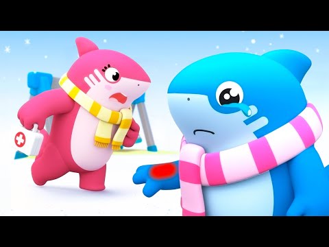 NAVIDAD: ¡Oh, no! ¡El Baby Shark tiene una herida! - Los niños aprenden consejos de seguridad