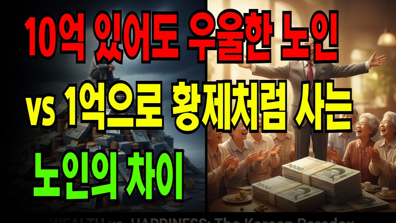 추천10억 있어도 우울한 노인 vs 1억으로 황제처럼 사는 노인의 차이