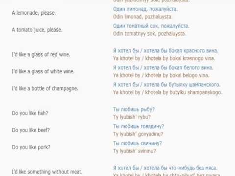 Russian lesson/English lessons how to study Russian  30 (At the restaurant 2)