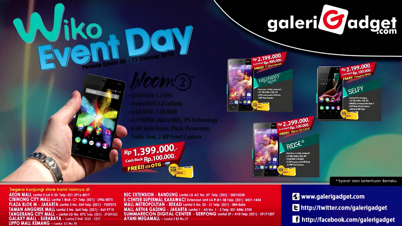Promo Wiko Event Day Cash Back Up To Rp.400.000