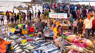 Hàng Ngàn Du Khách Đi Chợ HÀ TIÊN Cuối Tuần | Bãi Tắm Mũi Nai Đông Kín Người | Hải Sản Tươi Giá Rẻ