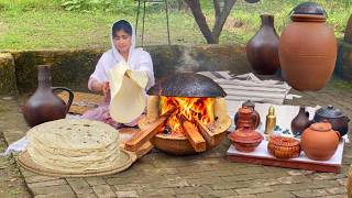 RUMALI ROTI: Making Rumali Roti with TAWA CHICKEN KARAHI in our Village Kitchen II screenshot 1