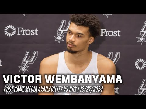 Victor Wembanyama Postgame vs Brooklyn Nets | 12.27.2024