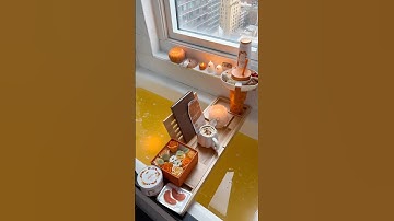 Cozy fall morning bath pt.2 🍂 #fall #relaxing #cozyseason #home #organize #snacks #bathtub #short