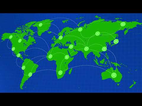 #4K Map of World features glowing Location #indicators Loop Animation background.