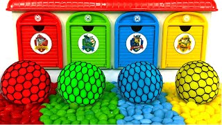 Oddly ASMR Garage | How I Made Rainbow Beads and Princesses in 4 Colors Soccer Balls Satisfying