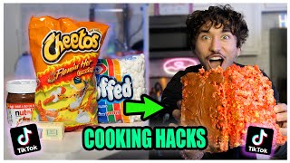 We TASTED Viral TikTok Cooking Life Hacks... (Hot Cheeto Rice Crispy?) *Part 7*
