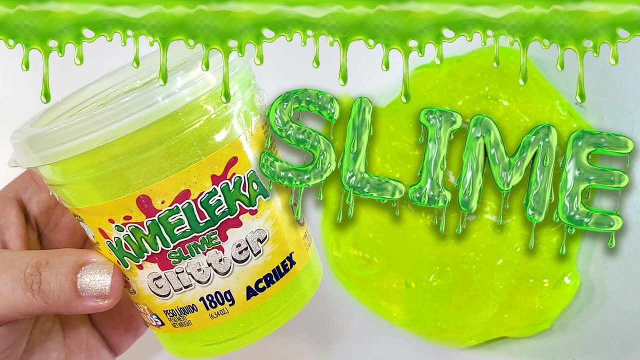 Testando Slime Kimeleka Amarela Fluorescente com Glitter