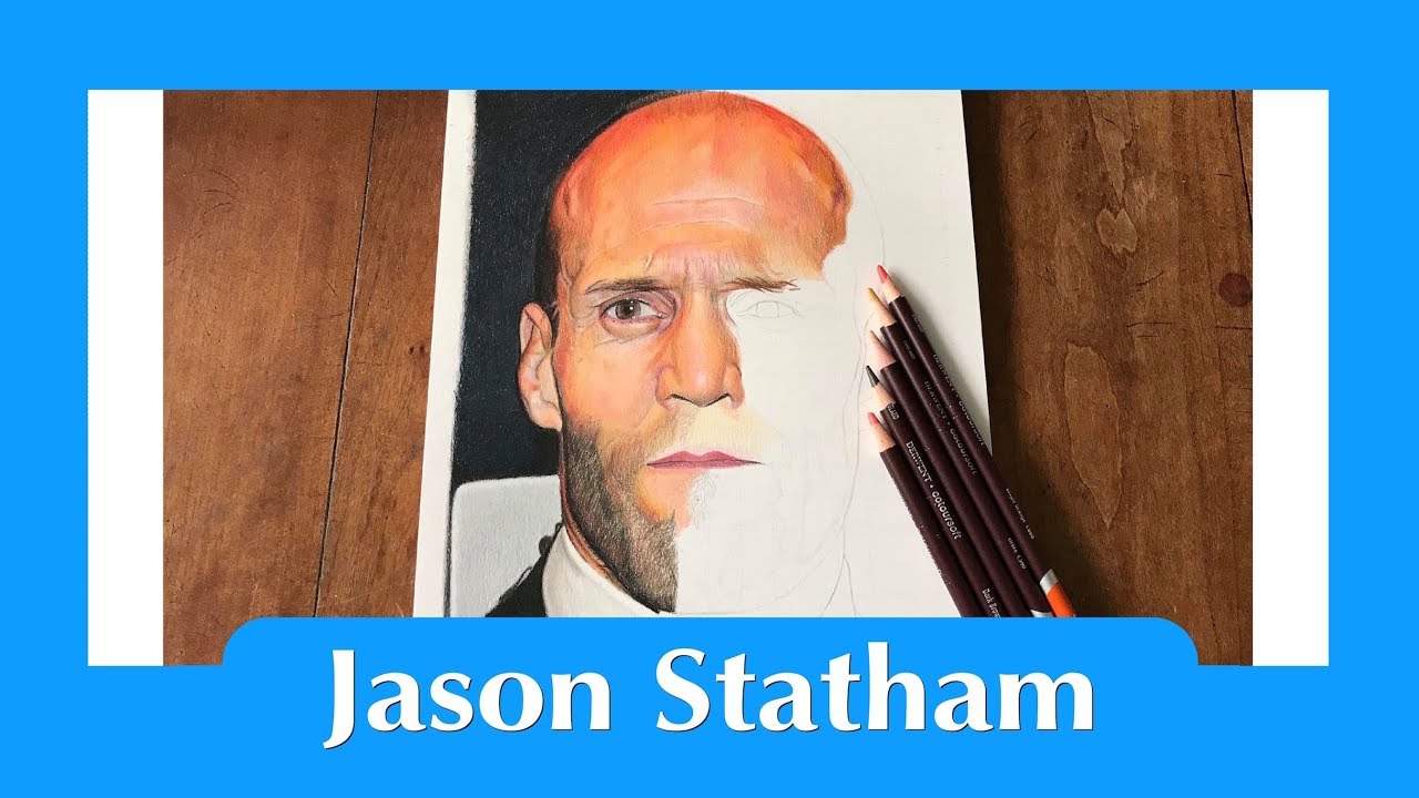 Drawing Jason Statham (Coloured Pencil Portrait)