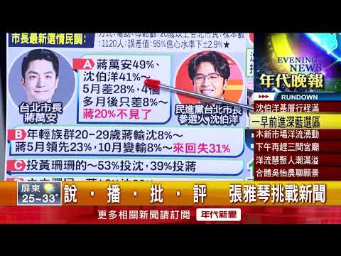 Chang Ya-chin challenges the news: Is Wan-an really sounding the alarm? TVBS's latest poll shows ...