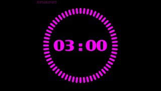 3 Minutes Countdown Timer with Alarm and Progress Visualizer - Radial Pink
