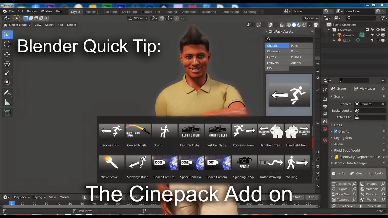 Blender Quick Tip: The Cinepack Add On - YouTube