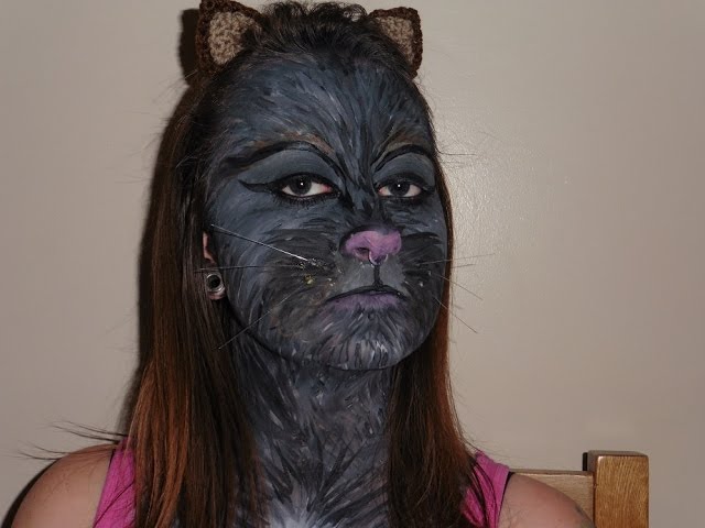 Black Cat Face Painting