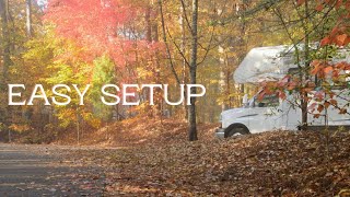 How to Setup A Class C Motorhome in under 10 minutes - Easy RV Camp Setup Overview