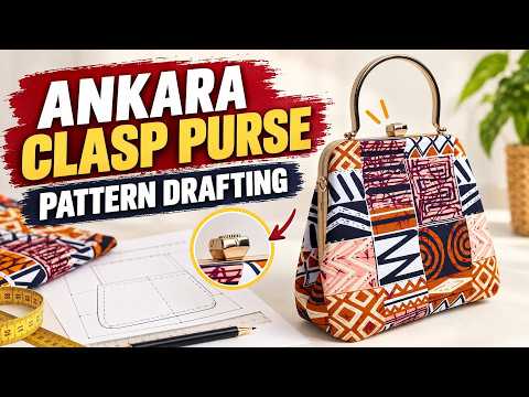 I made this Clasps Clutch Purse in mins Ankara DIY Pattern drafting