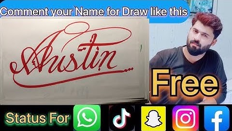 Austin Name Signature Calligraphy Status Short Video  | #howtodraw #sketching  #austin