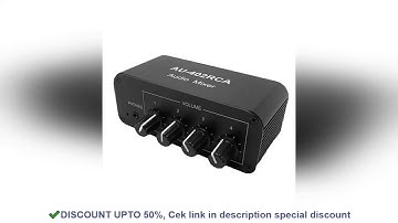 AY14 -AU-402RCA Stereo Audio Mixer Multi-Channel Audio Source Reverberator Volume Control 3.5Mm Head