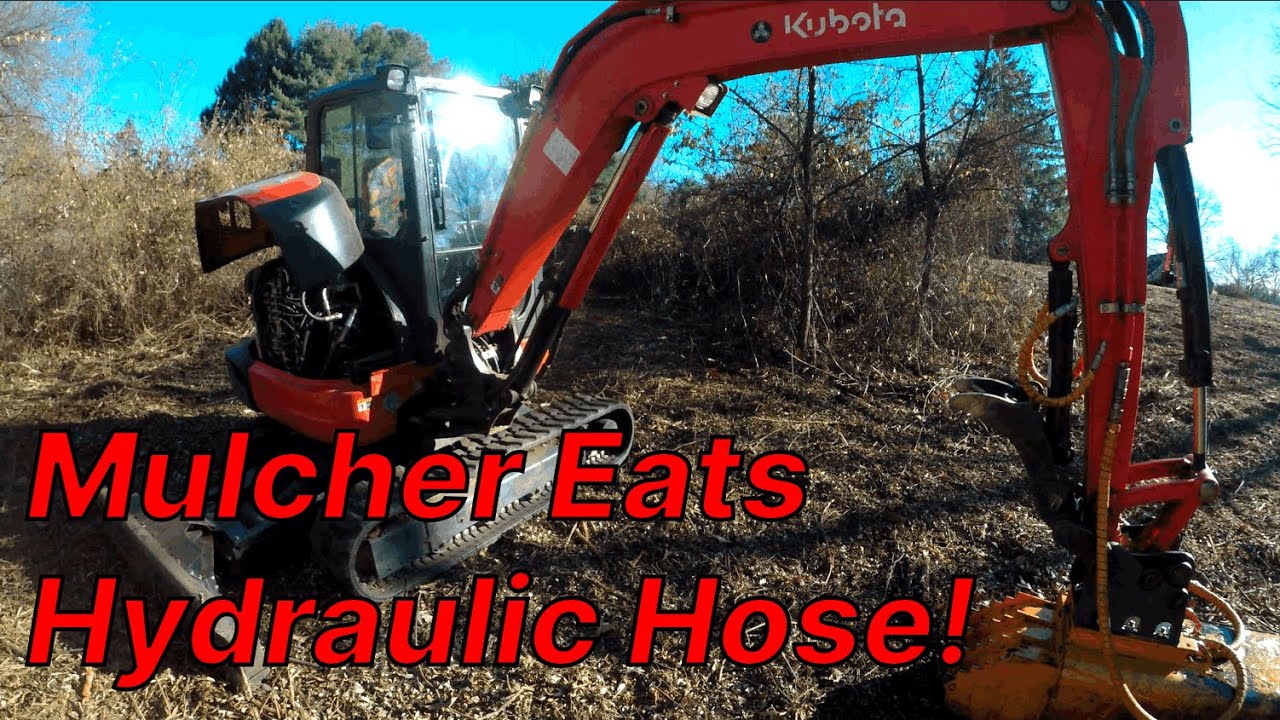 Forestry Mulcher snacking on it's own Hydraulic Hose! (We fix it in the field!)