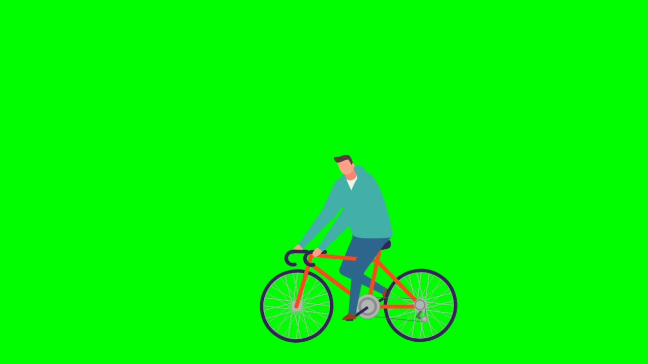 Green Screen of Animated Bicycle YouTube