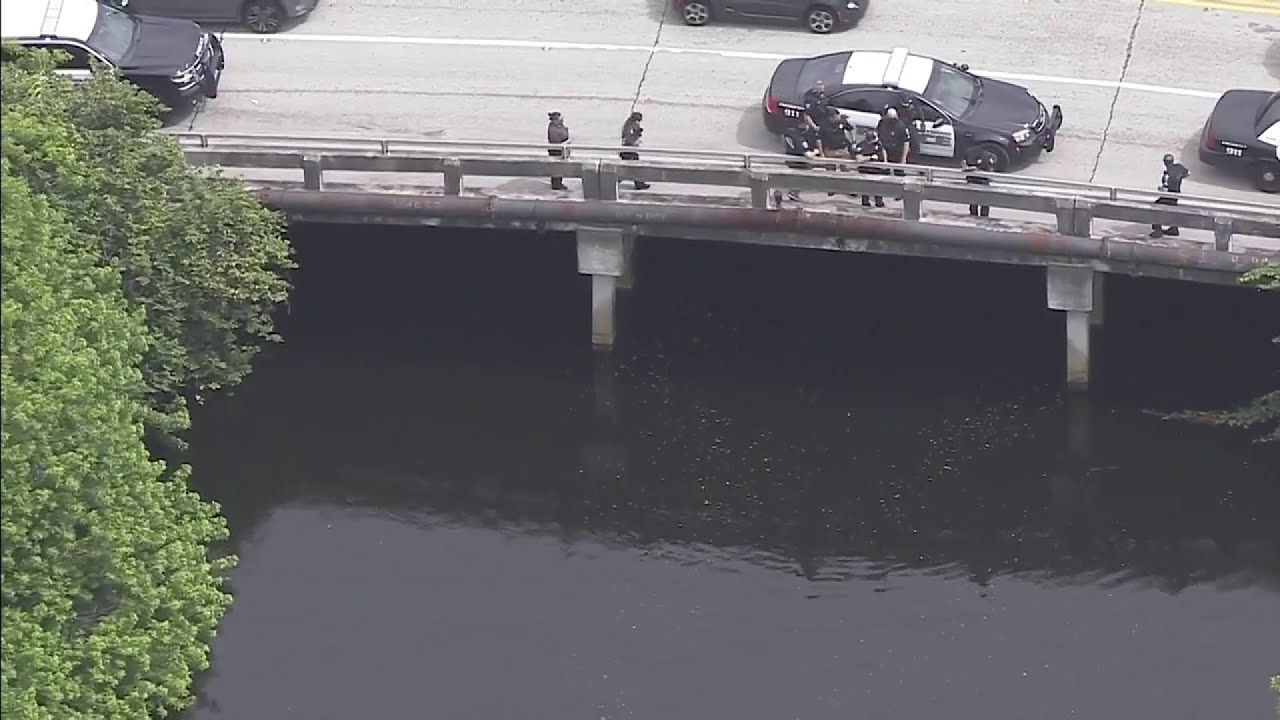 Hollywood police on scene of body found floating in canal