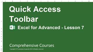 Quick Access Toolbar - Excel for Advanced - Lesson 7