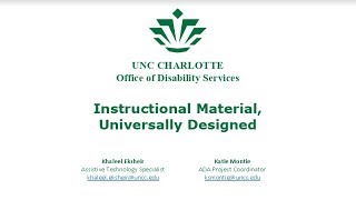 Instructional Material Universally Designed