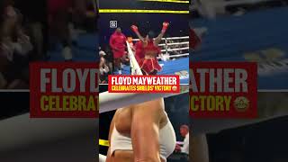Floyd Mayweather celebrating Claressa Shields knockout ringside with Shakur Stevenson 👑