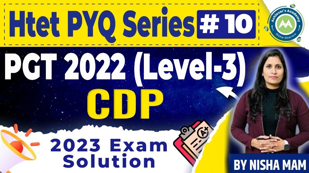Htet Previous Year Series Class-10 Pgt Level -3 2022 Exam Child Development Solution By Nisha Sharma