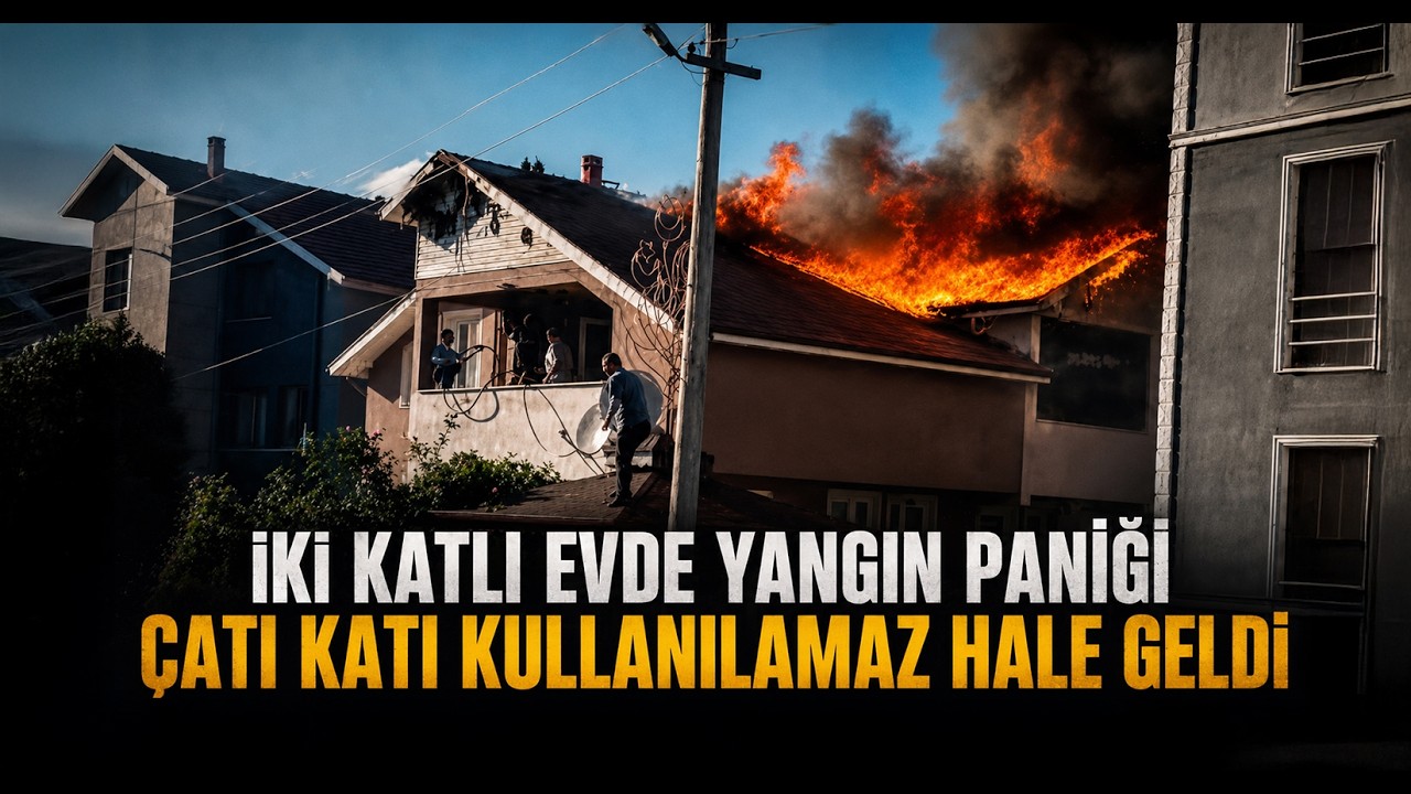 Kaynaşlı’da İki Katlı Evde Yangın Paniği: Çatı Katı Kullanılamaz Hale Geldi