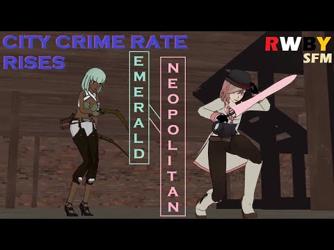 RWBY SFM - City Crime Rate Rises - Emerald Sustrai and Neopolitan Fight Animation.