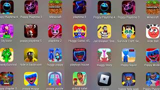 Minecraft, Poppy Playtime Chapter 5,Poppy Squid,Poppy Playtime 4,Roblox,Huggy Story,Huggy Game: 456