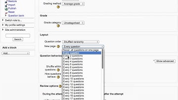 Moodle - Adding a quiz activity
