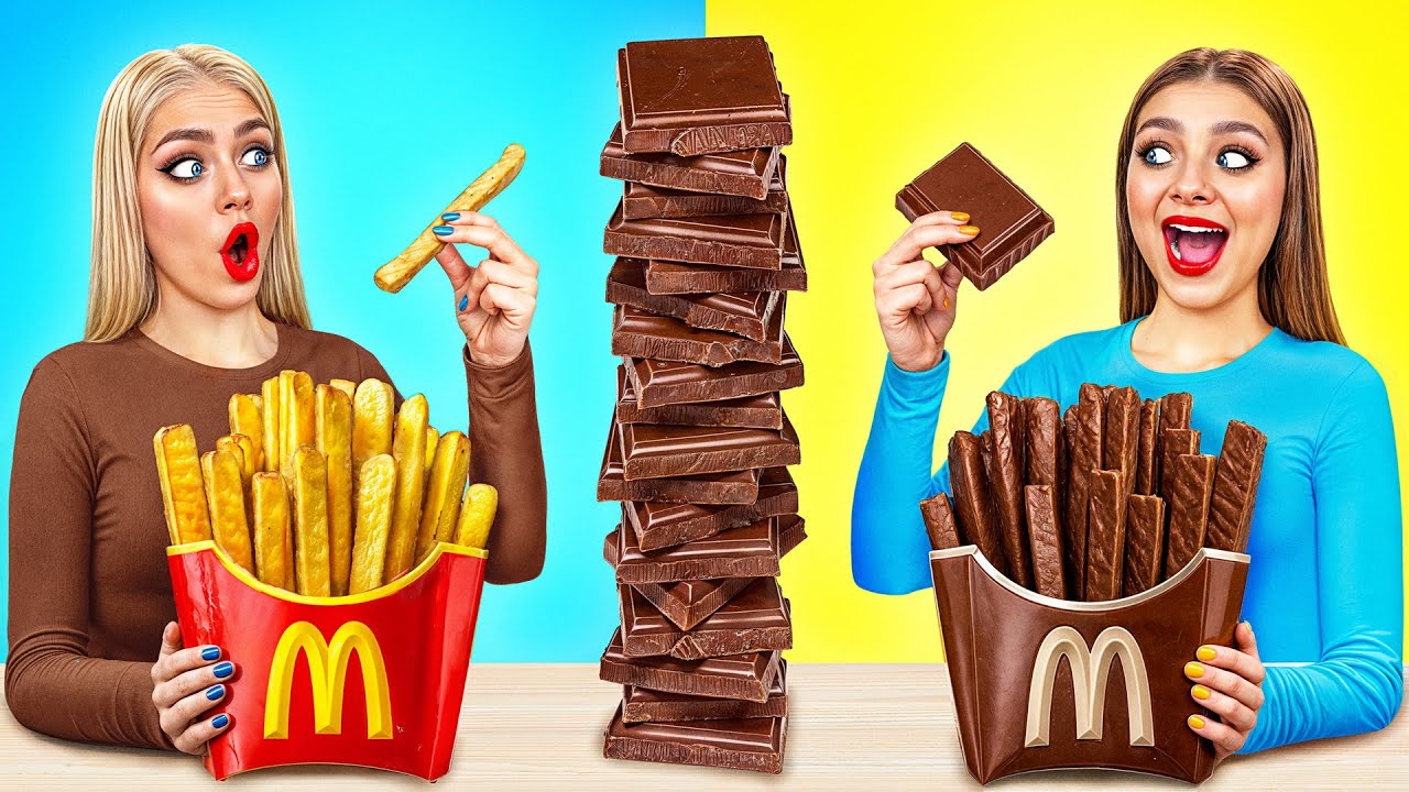 Desafio Comida Real vs Comida De Chocolate | Incríveis Truques de Cozinha por Trend DO Challenge