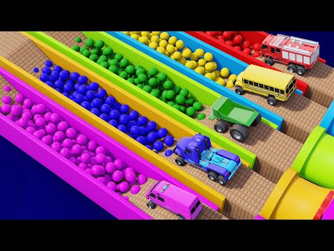 Monster Street vehicles Super Car Toys for Kids Learning Videos For Kids Toddler & Children 3D Video