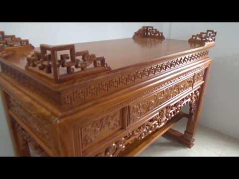 Video ĐỒ GỖ ĐỨC HIỀN : Hướng dẫn lắp Bàn thờ như ý, gõ đỏ,3... - youtube