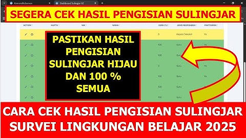CARA CEK HASIL PENGISIAN SULINGJAR SURVEI LINGKUNGAN BELAJAR 2025 GURU DAN KEPALA SEKOLAH