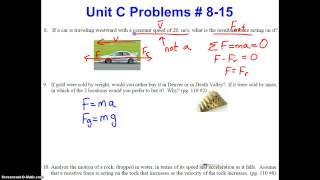 College Physics Laws of Motion Problem Set #8-10
