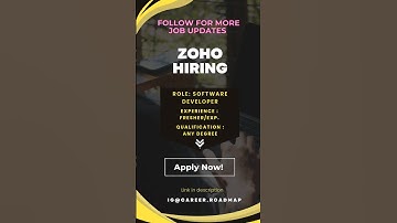 Zoho is hiring for Software Developer | Freshers | Off Campus | Zoho hiring 2023