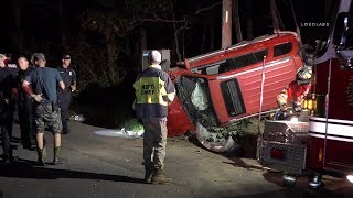 Long Island: Overturned Vehicle At Hamptons