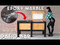 Diy outdoor bar w epoxy marble countertop