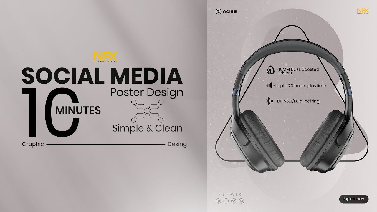 Simple & Clean Social Media Poster Design Tutorial – No Experience Needed! | Photoshop