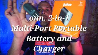 onn. 2-in-1 Multi-Port Portable Battery and Charger