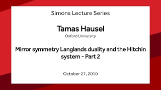 Mirror symmetry Langlands duality and the Hitchin system II - Tamas Hausel