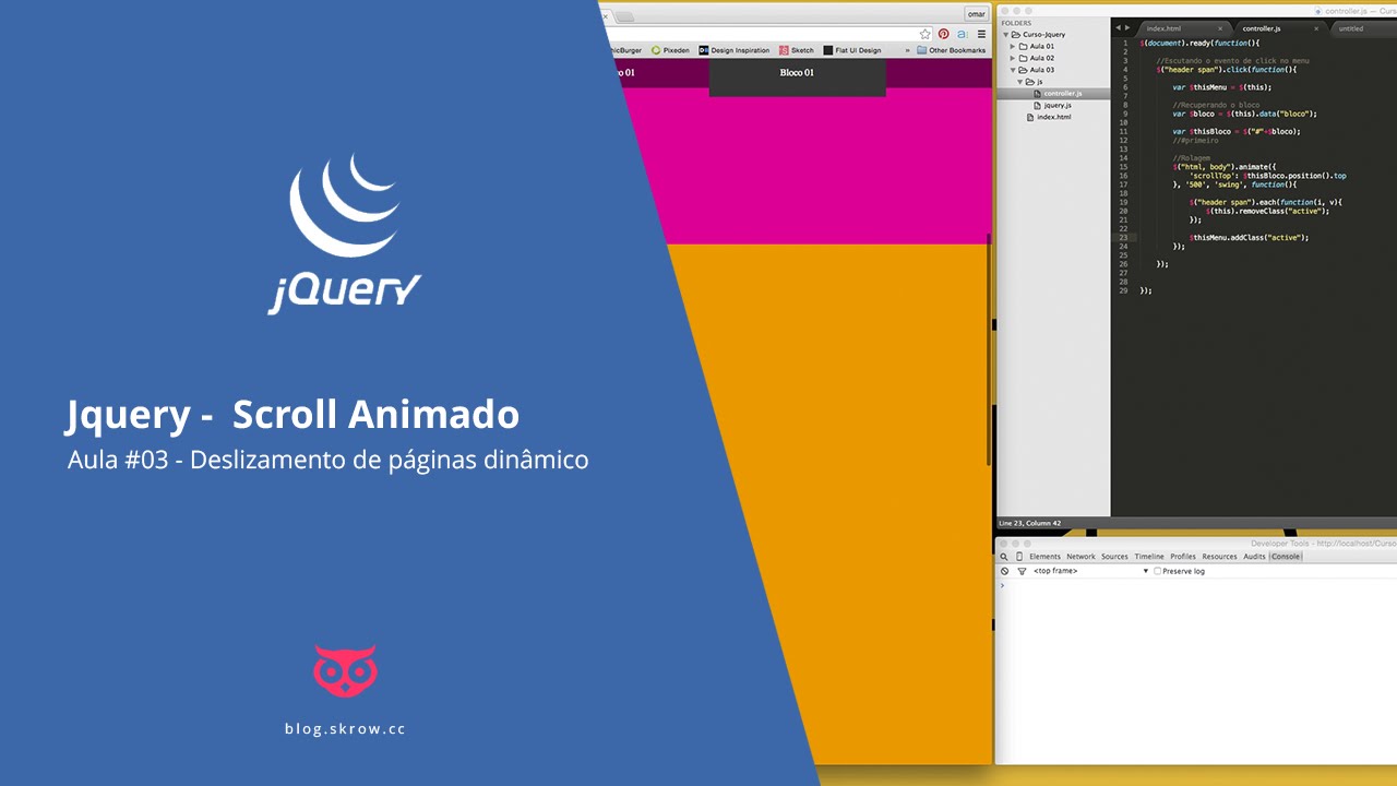 Jquery - Menu e Scroll Animado - YouTube